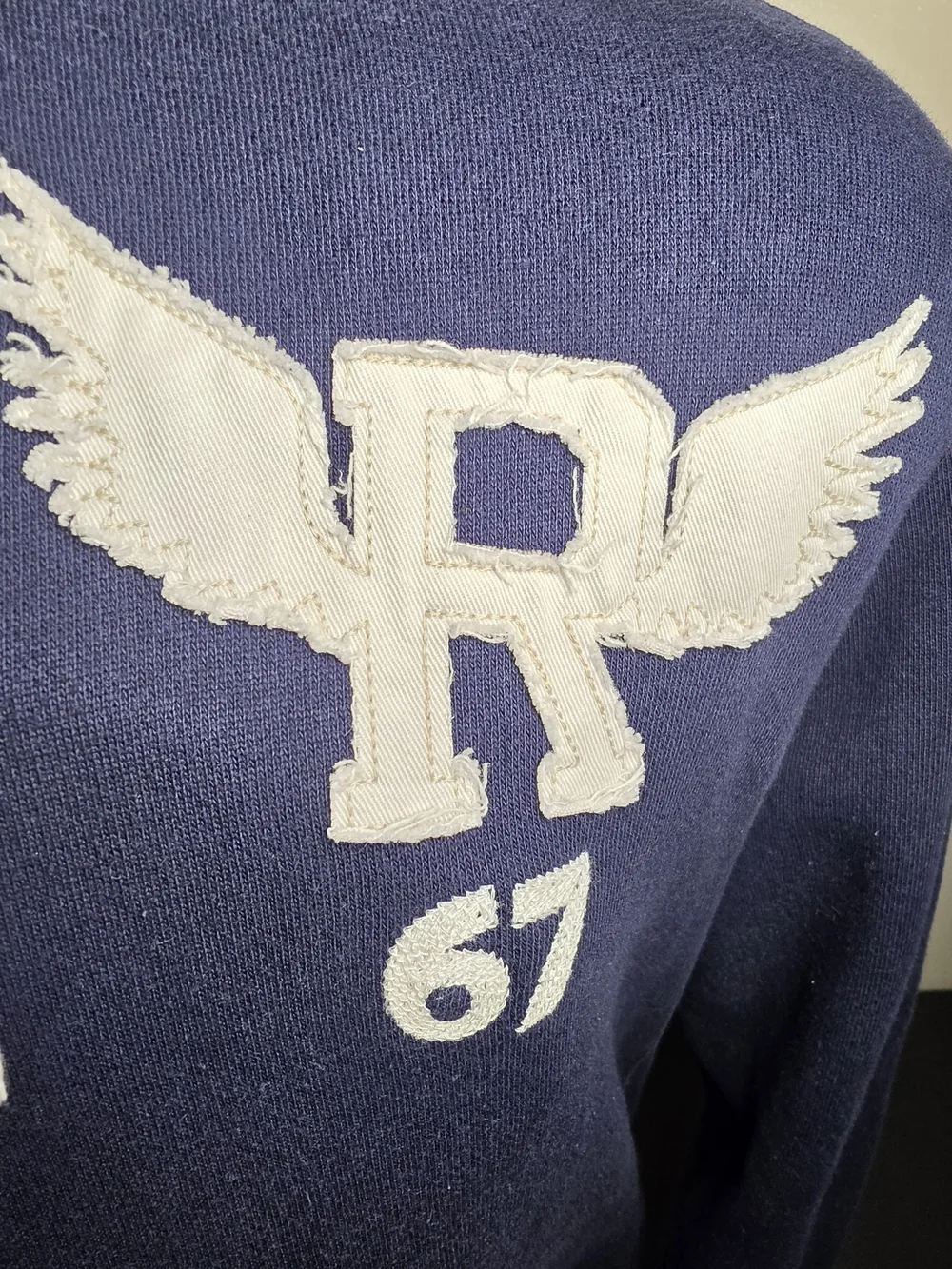 Polo by Ralph Lauren Navy Hoodie with White Winged 'R' Patch